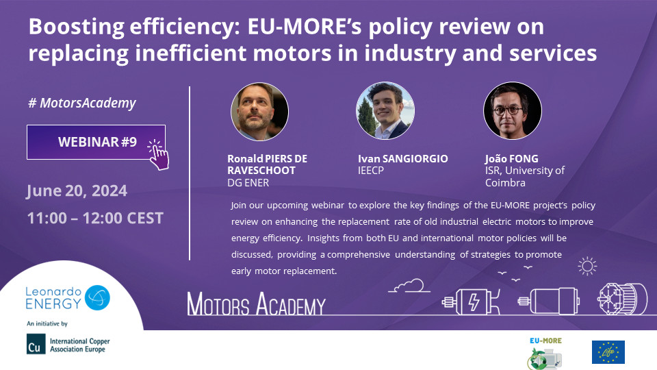 Boosting efficiency: EU-MORE&rsquo;s policy review on replacing inefficient motors in industry and services banner