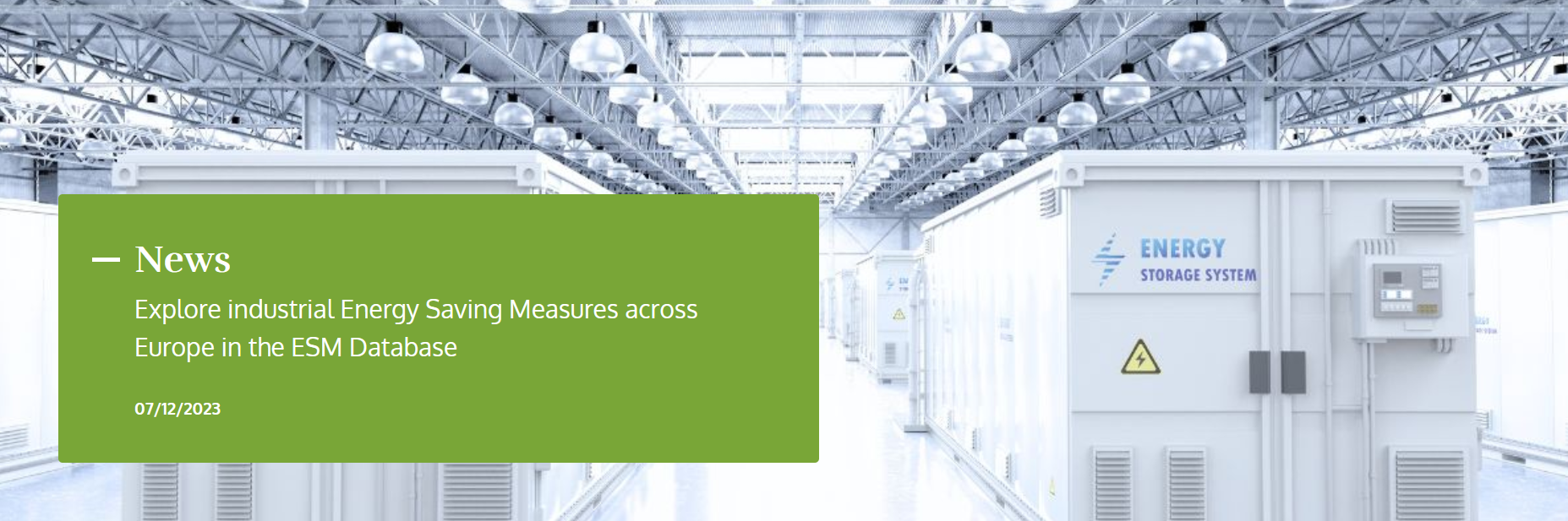 Explore industrial Energy Saving Measures across Europe in the ESM Database banner