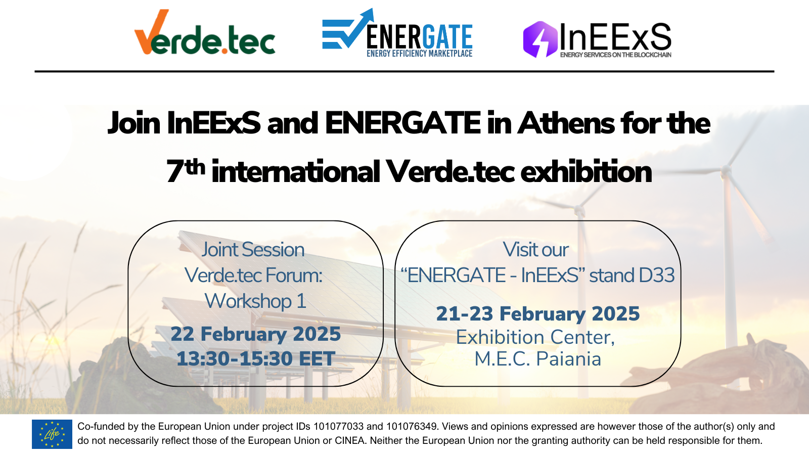  ENERGATE and InEExS at 7th International Verde.tec Exhibition in Athens banner