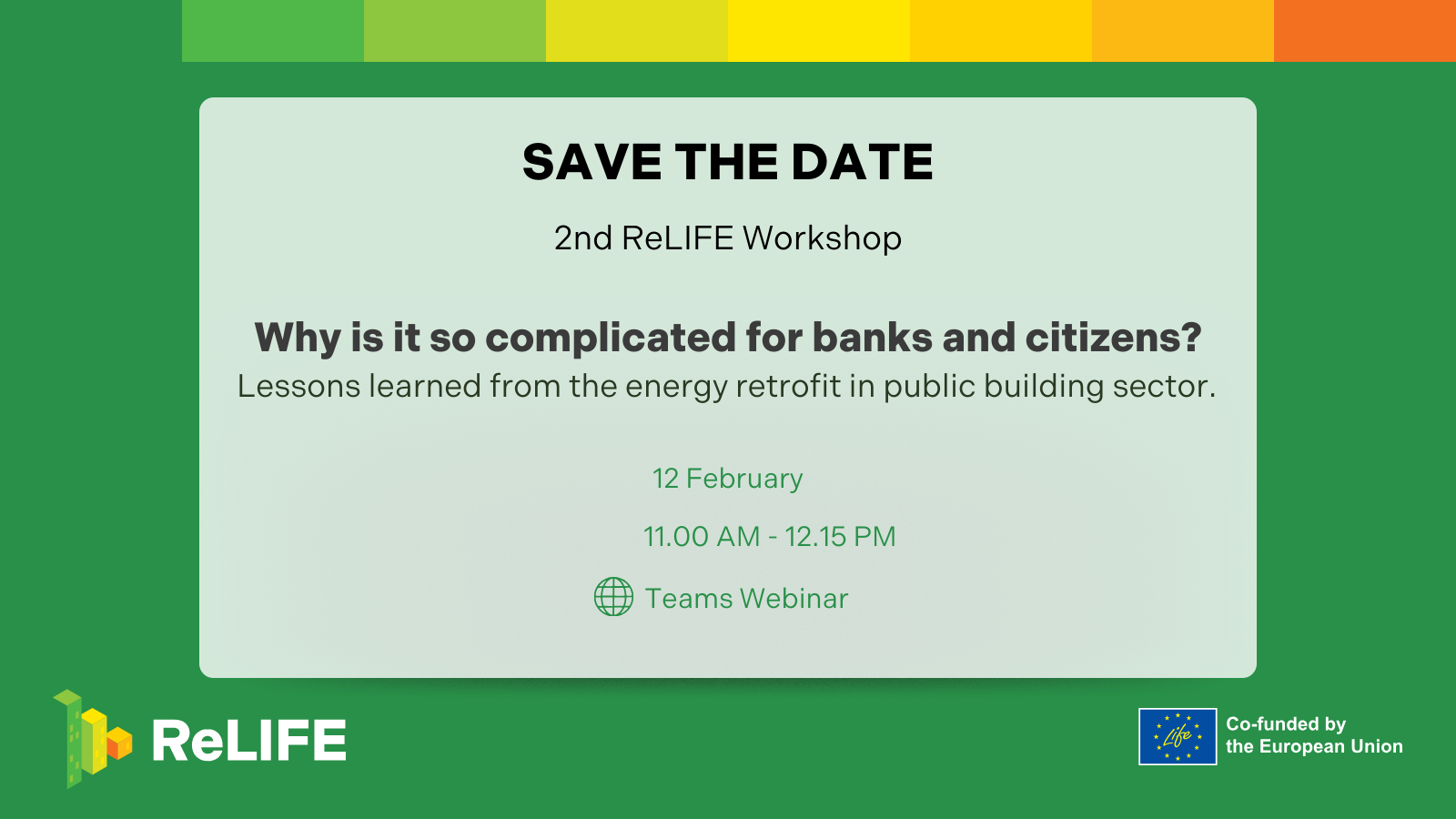 Webinar: "Why is it so complicated for banks and citizens? Lessons learned from the energy retrofit in public building sector​" banner