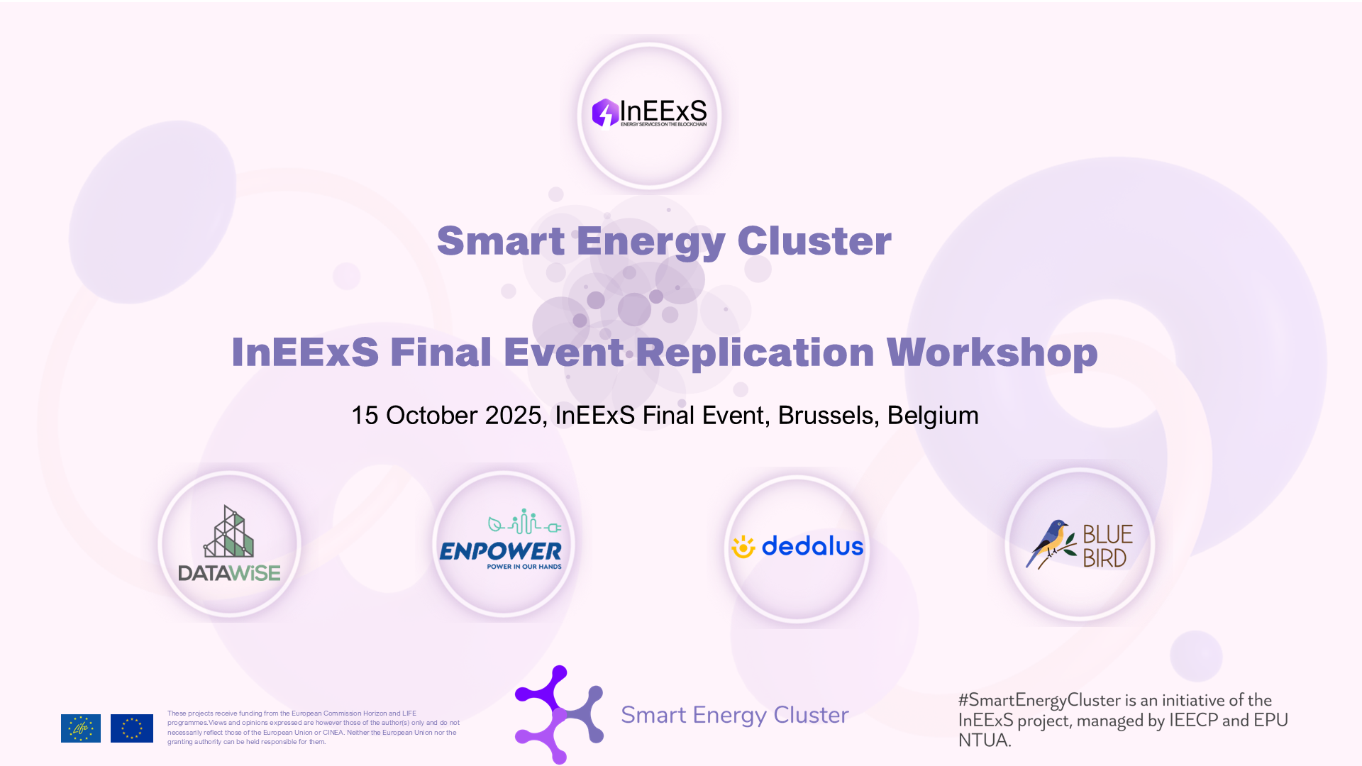 InEExS Final Conference & Smart Energy Cluster Workshop banner