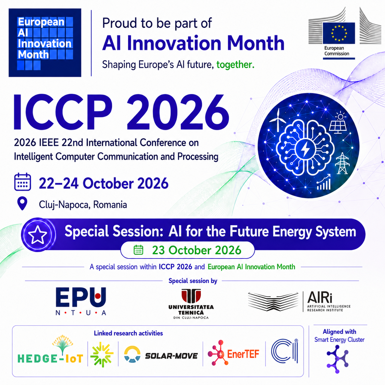 Smart Energy Cluster Supports Special Session on AI for the Future Energy System at ICCP 2026 banner